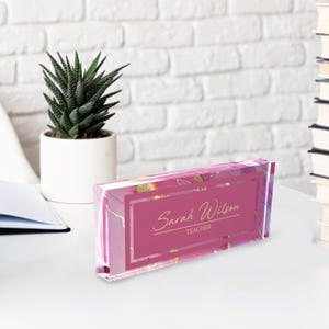 Doktorandengeschenk, Lehrer-Namensschild, Bürodeko, Schreibtisch-Namensschild-Gewohnheit, Namensschild für Schreibtisch, Tochter Geschenk, Schreibtisch-Plakette