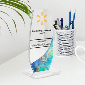 Custom Acrylic Award: Engraved Plaque, Personalized Trophy