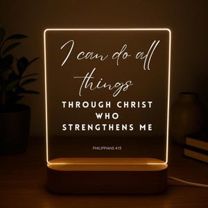 Personalized Bible Verse LED light, Custom Favorite Bible Verse Gift, Christian Home Decor, Faith Based Decor, Religious LED Light