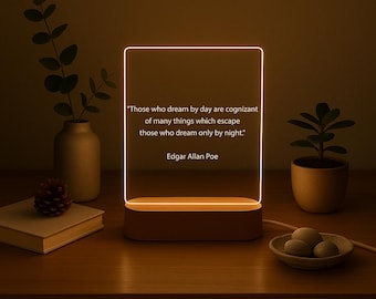 Custom Quote LED Night Light: Personalized Engraved Acrylic Lamp