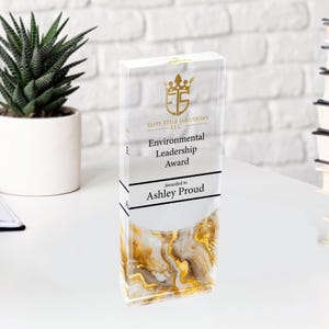 Personalized Award Corporate Trophy Award - Company Anniversary Awards Ceremony, Clear Glass Trophy, Graduation,Retirement Appreciation Gift
