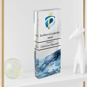Trophy Award | Personalized Clear Glass Award Plaque | Custom Corporate Trophy | Unique Recognition Trophies for Events & Ceremonies
