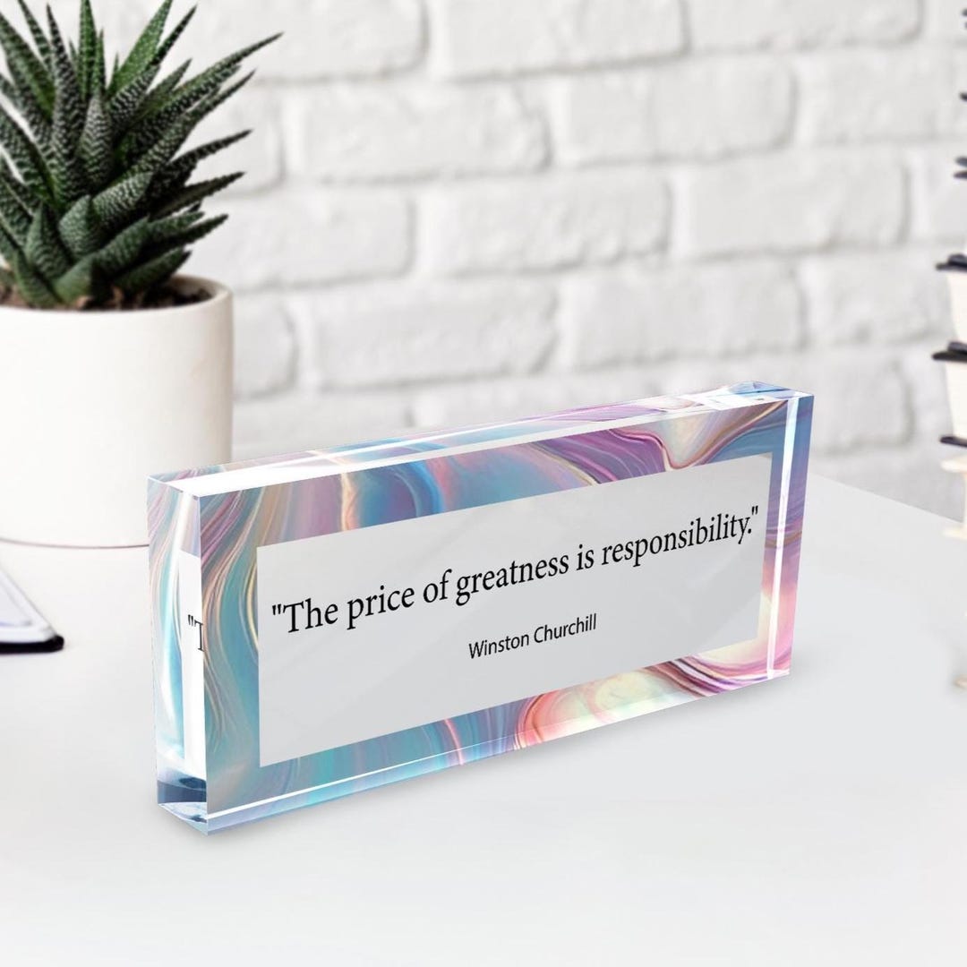 Inspirational Quote Sign | Personalized Acrylic Plate | Custom Desk ...