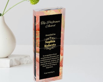 Personalized Acrylic Award Plaque: Corporate Recognition Trophy