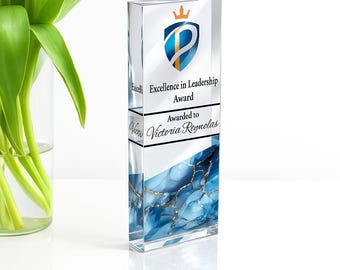Personalized Clear Award Plaque | Trophy Award | Corporate Trophy Award | Custom Award |