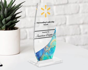 Personalized Clear Award Plaque | Trophy Award | Corporate Trophy Award | Custom Award | Award