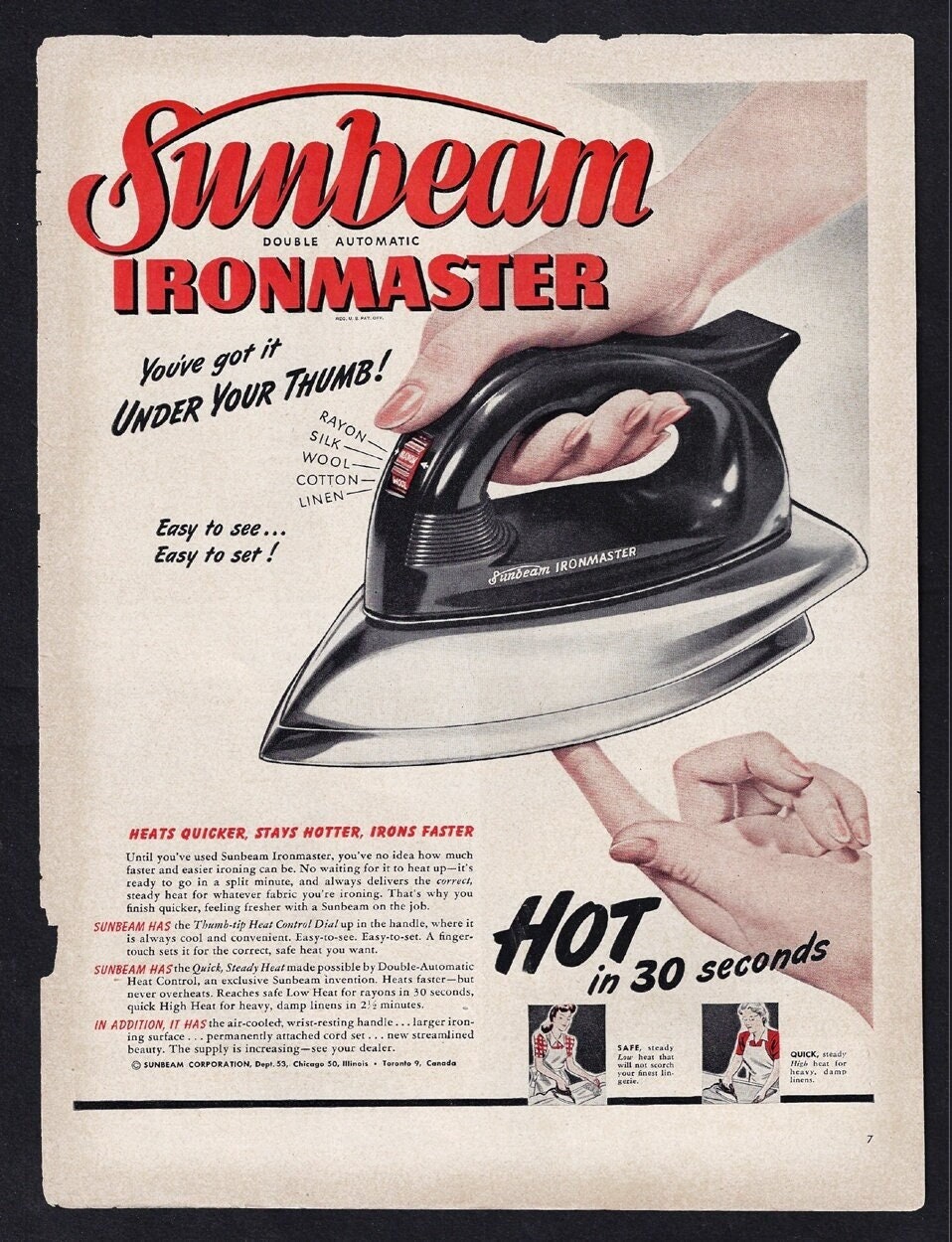 sunbeam irons for sale