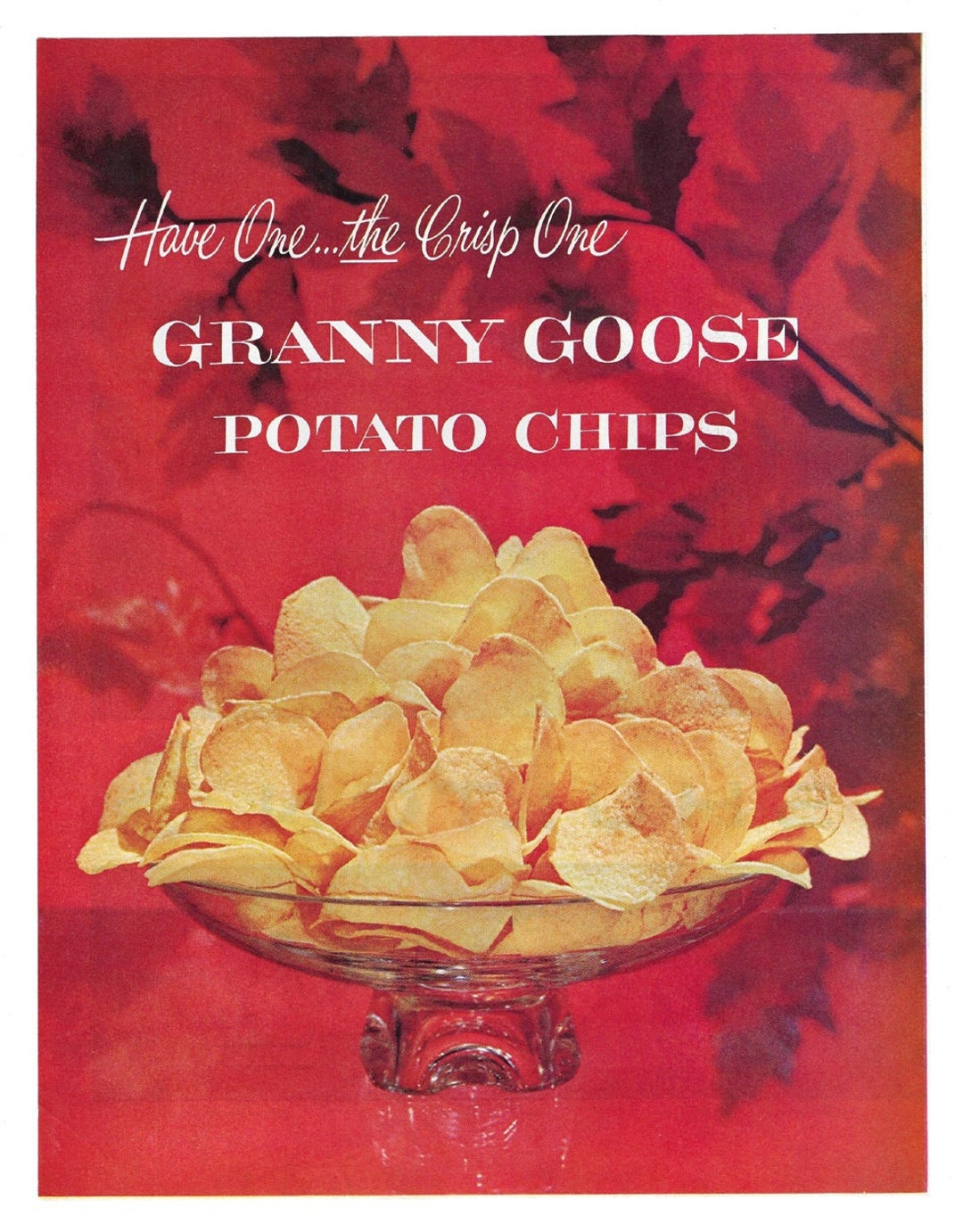 Vintage 1960 GRANNY GOOSE Potato Chips Print Ad have Etsy