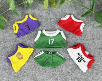 Personalized Doll Basketball Jerseys, 15CM 17CM Doll Football Vest With Pants, Custom Text Logo Basketball Jerseys, Doll Sleeveless Top