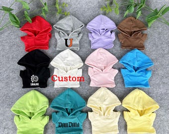 Custom Pullover Hoodie for Doll, Doll 10CM 15CM 17CM 20CM Hoodie, Personalized Text Logo Hoodie, Cute Doll Top Hoodie Clothes