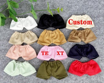 Custom Doll Casual Pants, Personalized 10CM 15CM 17CM 20CM Pants, Cotton Doll Text Logo Elastic Waisted Pants, Doll Candy Color Pant