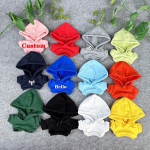 Pullover Hoodie for Doll, Custom Doll 10 CM 15 CM 17 CM 20 CM Hoodie, Personalized Text Logo Hoodie, Cute Doll Top Hoodie Clothes
