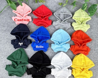 Pullover Hoodie for Doll, Custom Doll 10 CM 15 CM 17 CM 20 CM Hoodie, Personalized Text Logo Hoodie, Cute Doll Top Hoodie Clothes