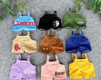 Doll Custom Overalls, Cute 10CM 15CM 17CM  20CM Doll Overall, Personalized Text Logo Doll Overalls, Design Your Own Doll Clothes