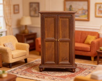 Vitrina de madera para casa de muñecas, vitrina en miniatura personalizada, estantería para muebles en miniatura a escala 1:12, muebles de cocina en miniatura