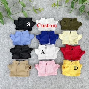 Custom Doll T-shirt, 10 CM 15 CM 17 CM 20 CM Cotton Doll T-shirt, Personalized Text Logo T-shirts, Design Your Own Doll Candy Color Shirt