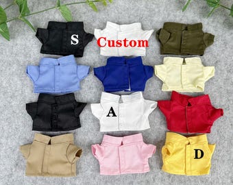 Custom Doll T-shirt, 10 CM 15 CM 17 CM 20 CM Cotton Doll T-shirt, Personalized Text Logo T-shirts, Design Your Own Doll Candy Color Shirt