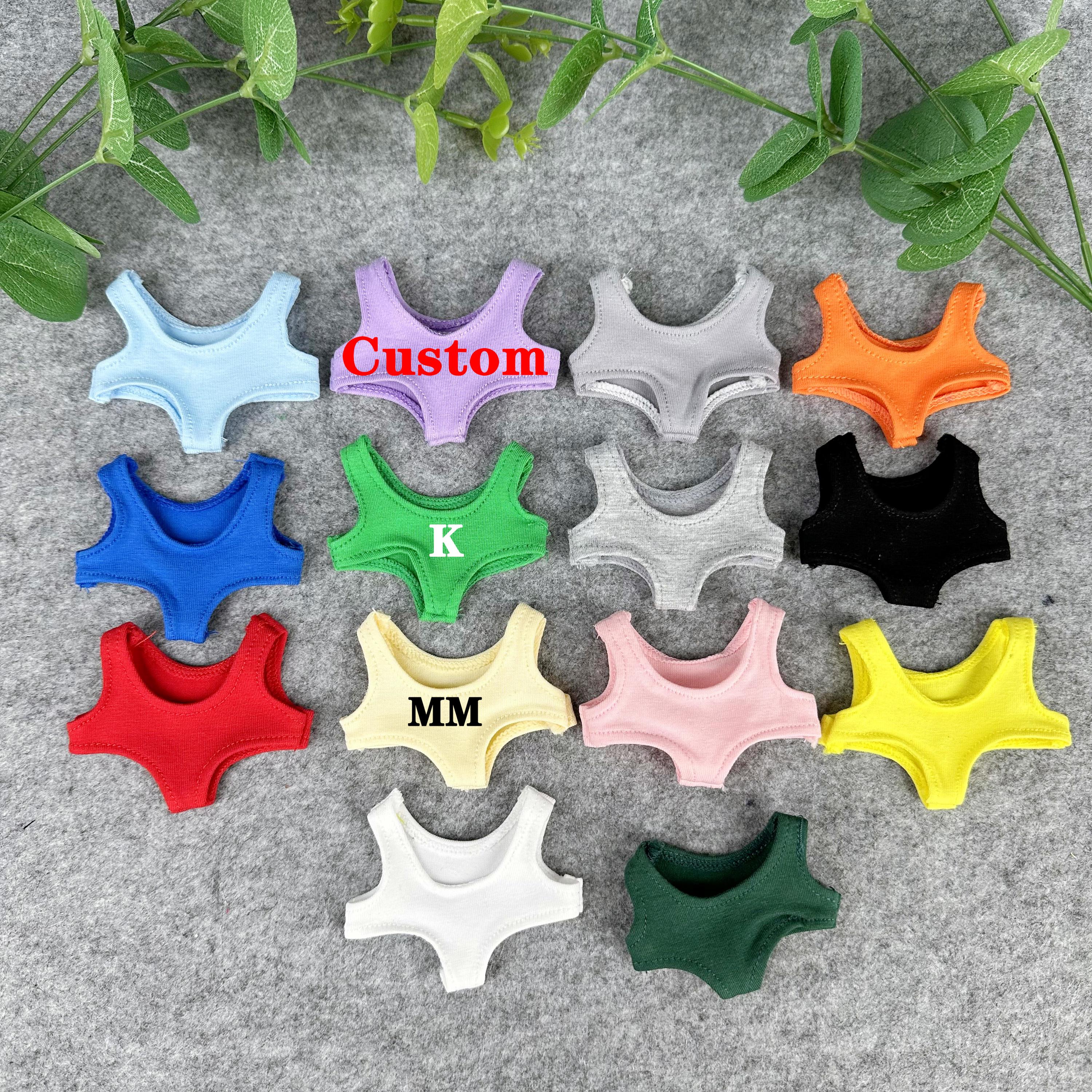 15/17 CM Swimsuit for Doll, Custom Cotton Doll Swimsuit, Personalized Text Logo Swimsuit, Cute Doll Top Clothes