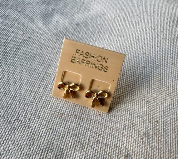 Tiny Gold Bow Stud Earrings - image 5