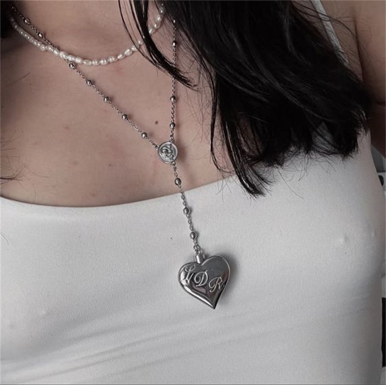 Lana Del Rey Coke Necklace, Removable Lana Del Rey Necklace, LDR Heart Necklace, Gold / Silver