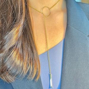 Goldene lange Halskette aus Edelstahl