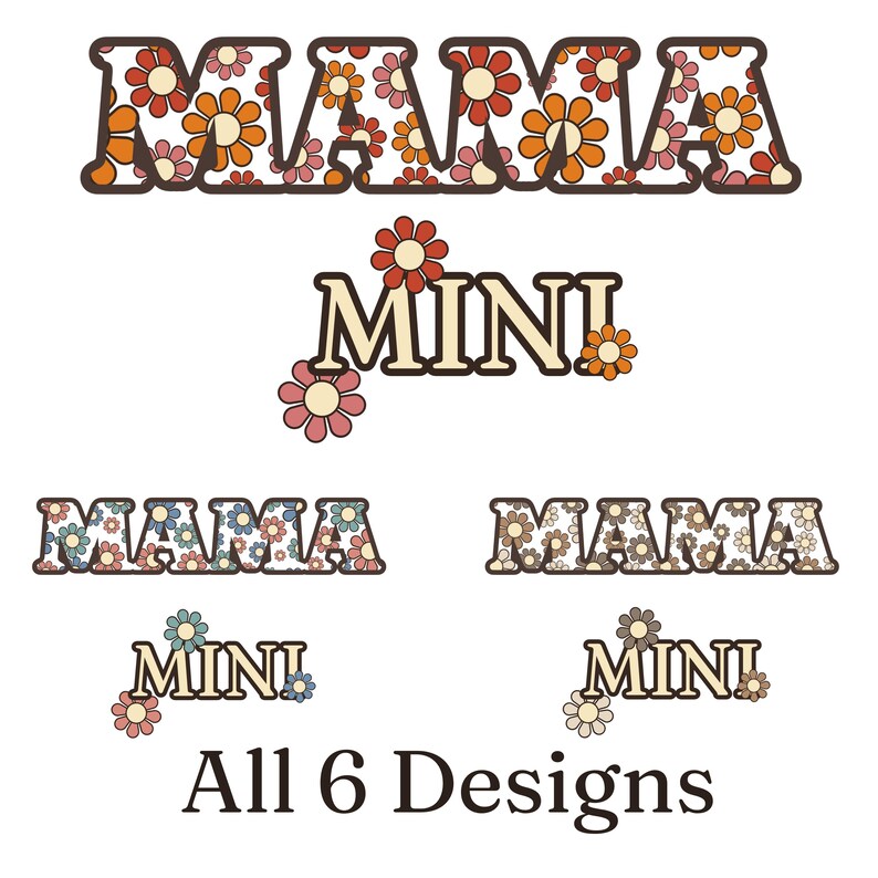 Mama and Mini Matching PNG Bundle, Includes All 3 Colors, Pink Blue ...