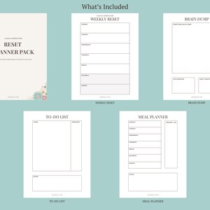 Printable Planner Bundle | Weekly Reset Planner, Brain Dump, to Do List ...