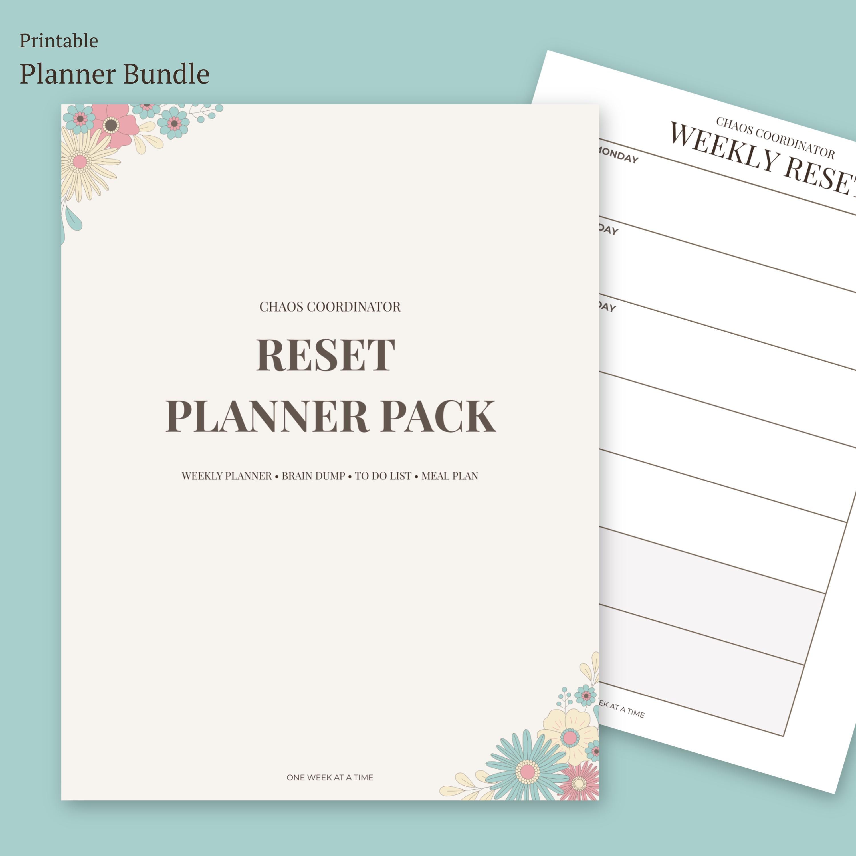 Printable Planner Bundle | Weekly Reset Planner, Brain Dump, to Do List ...