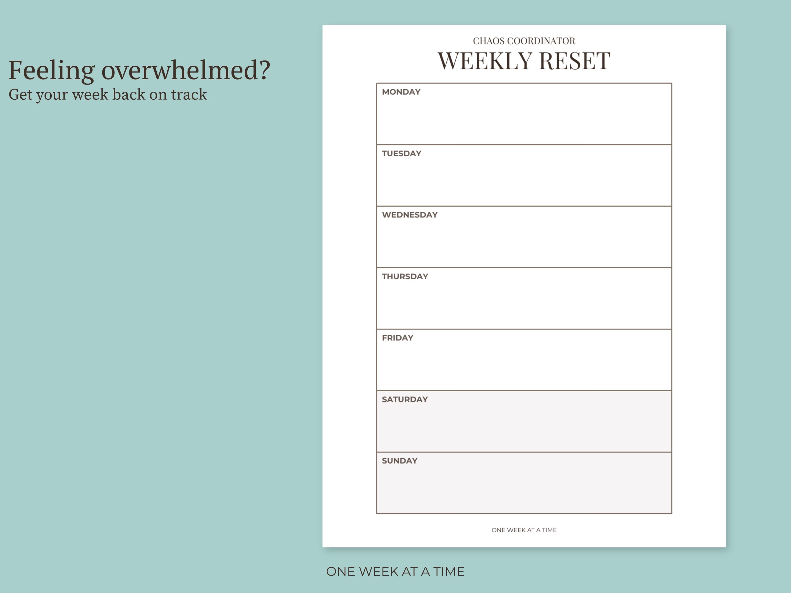 Printable Planner Bundle | Weekly Reset Planner, Brain Dump, to Do List ...