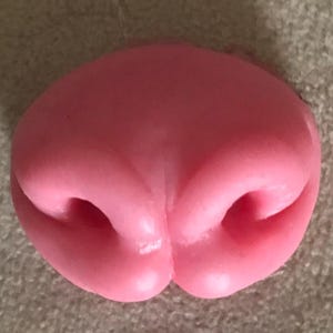 Puede incluir: Una nariz de plástico rosa para una muñeca u otro proyecto artesanal.