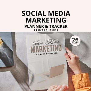 Social Media Marketing Planner & Tracker | Business and Marketing Plan | Digital Marketing Strategy and Template | Social Media Marketing