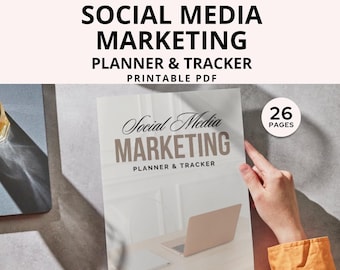 Social Media Marketing Planner: 26-Page Business Tracker (Digital Download)