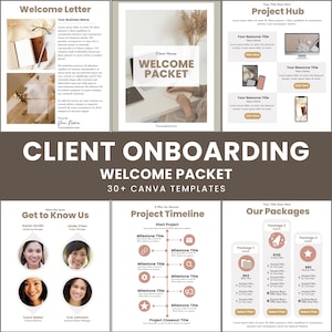 Client Onboarding Welcome Packet Canva Templates | New Client Guide, Coaching Book, Service & Pricing, VA and Virtual Assistant Packet
