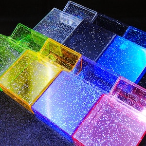 Portasigarette in acrilico glitterato per 20 sigarette Regular/King Size, portasigarette trasparente, scatola per sigarette, portasigarette