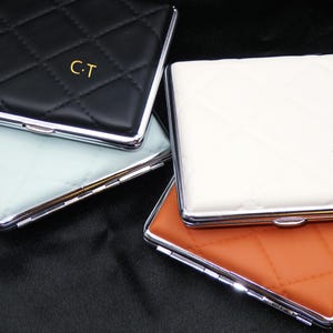 Personalized Leather Cigarette Case for 20 Regular/King Size cigarettes, Cigarette Box, Metal Cigarette Holder, Father Gift