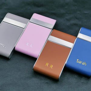 Portasigarette in pelle personalizzato per 20 sigarette Super Slim / Slim, scatola per sigarette, portasigarette in metallo, minimalista, elegante