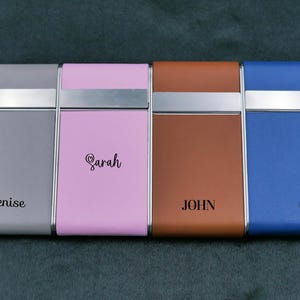 Portasigarette in pelle personalizzato per 20 sigarette Super Slim / Slim, scatola per sigarette, portasigarette in metallo, minimalista, elegante