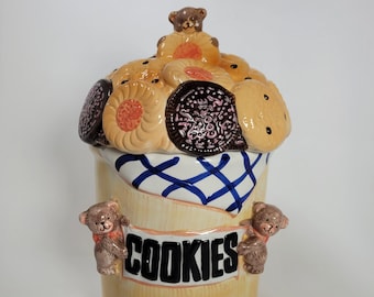 Bears and Cookies - Cookie Jar - Cute  Kitch - Vintage