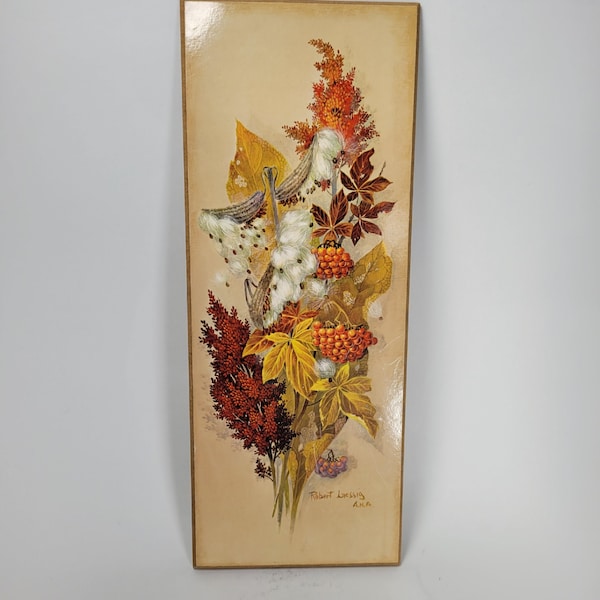 Fall Foliage Art - Wall Hanging Decor - Robert Laessig - Vintage 70s