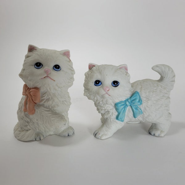 HOMCO Porcelain Kitten Figurines - Vintage 80s - Cat Lover Decor