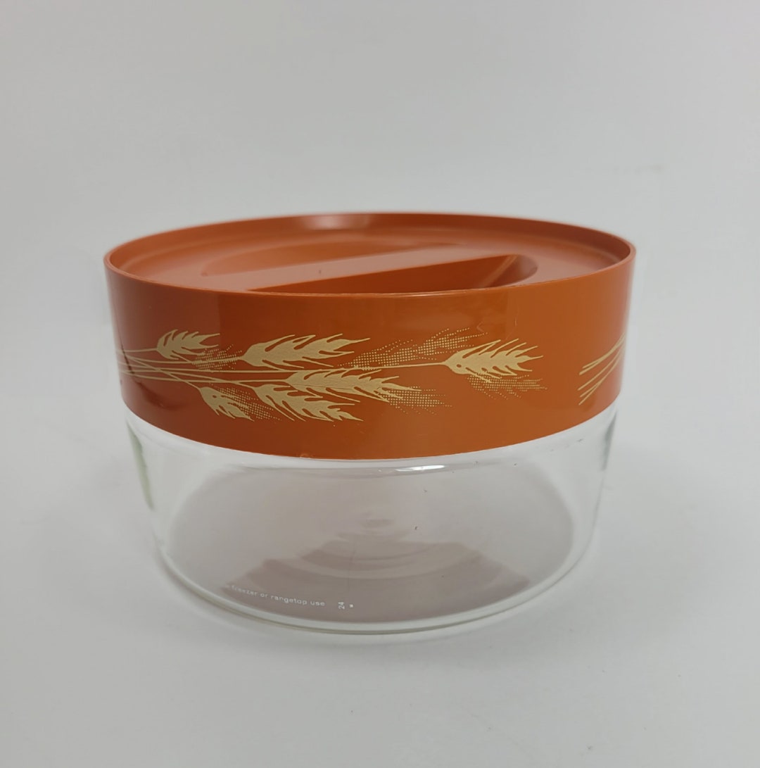 Pyrex Autumn Harvest Stacking Container - Wheat Motif - Jar - Vintage ...