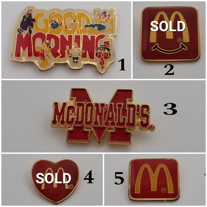 Vintage Mcdonald's Enamel Pins 49 to Choose From Etsy