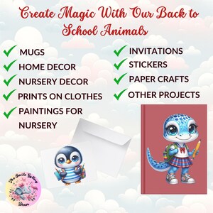 14 Watercolor Cartoon Back to School Animals Clipart Bundle, Cute ...