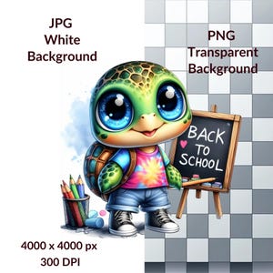 14 Watercolor Cartoon Back to School Animals Clipart Bundle, Cute ...