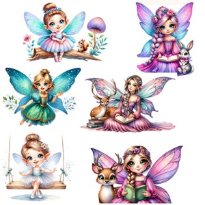 12 Watercolor Cute Fairies Clipart Bundle, Fairy PNG, JPG Files ...