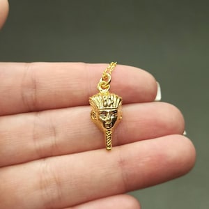 Gold Tutankhamun necklace, Egyptian pharaoh king pendant, Ancient Egypt necklace, Ancient Pharaoh Pendant, Ancient Egyptian Pharaoh pendant
