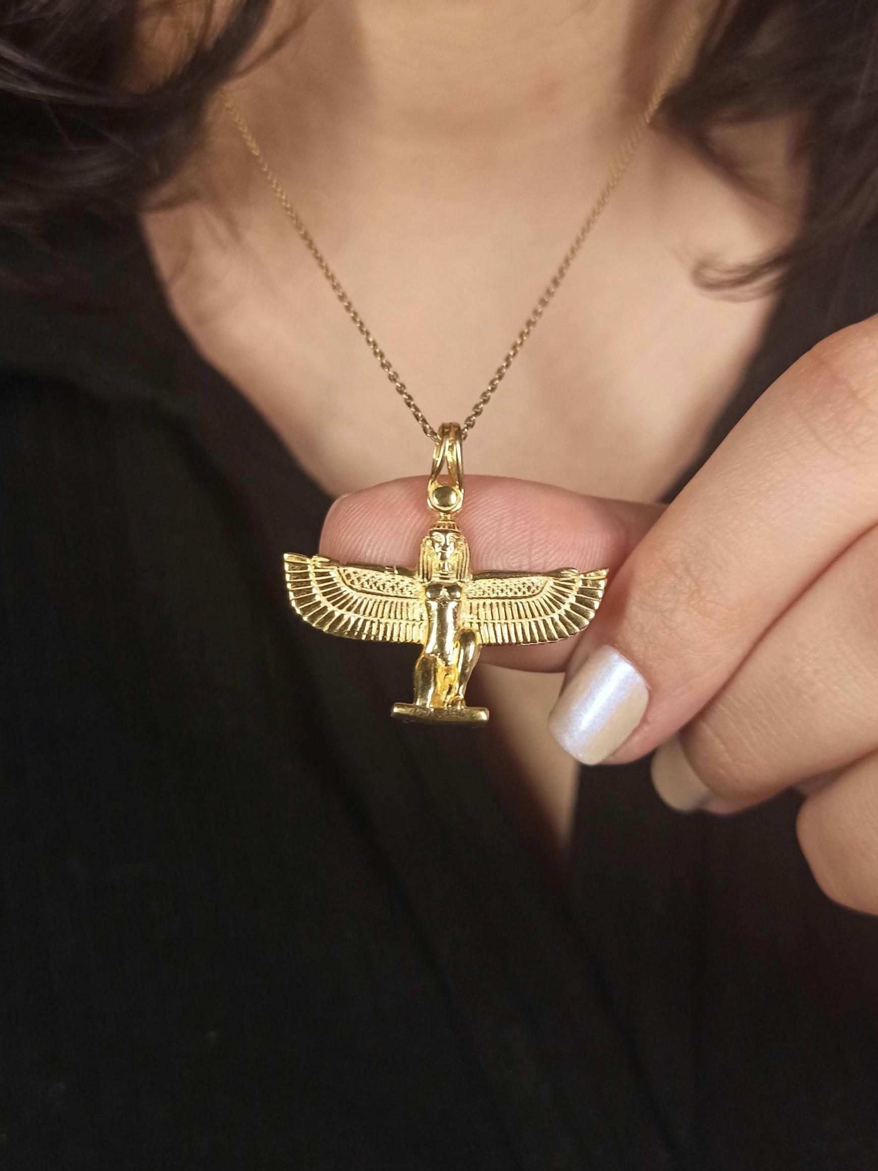 Orecchini Con Figura Di Iside Miniblings Ciondolo Egitto Dea Egizia Oro - Foto 7