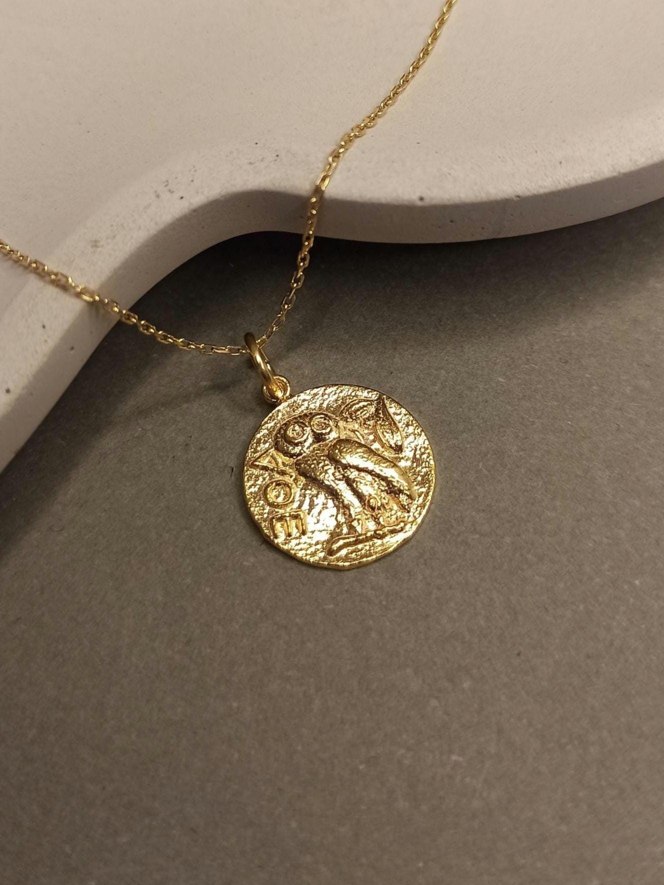 Pendentif Couple De Hiboux Avec Strass - Chaîne Bronze 70 Cm, Occasion Bon état