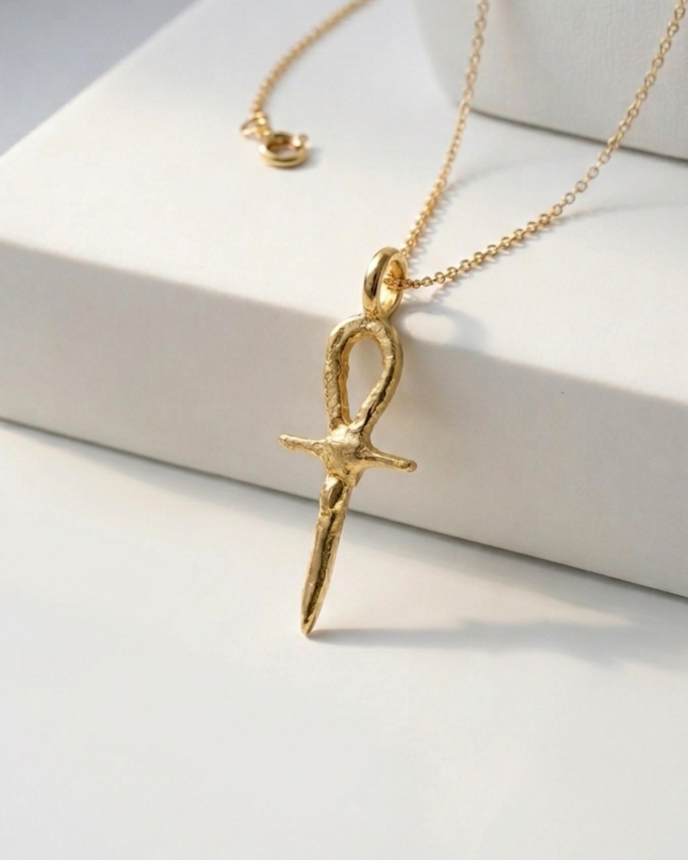 Gold ankh necklace - Etsy 日本