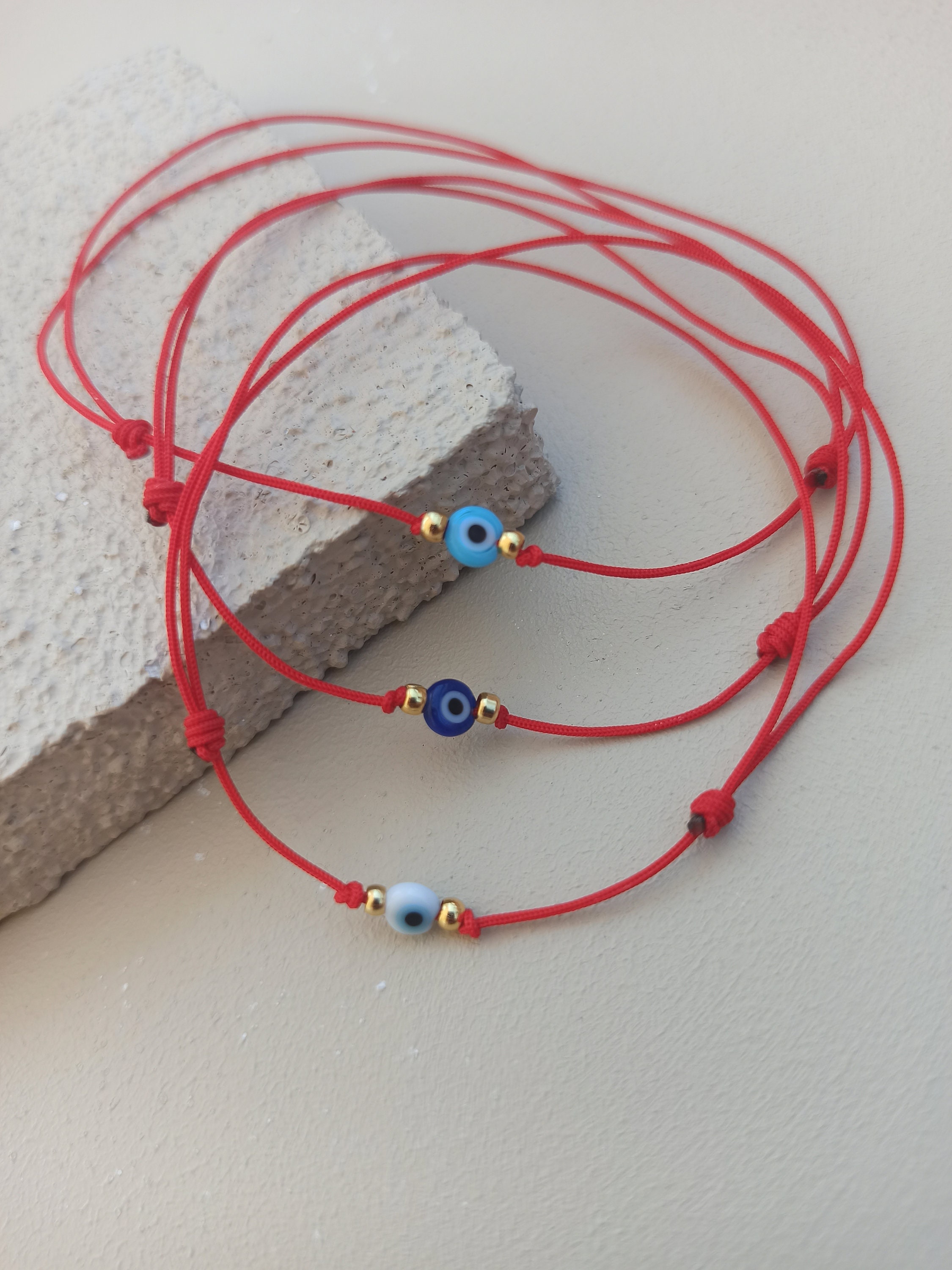 Braccialetti Rossi Evil Eye Portafortuna – Corda Regolabile, Amuleto Di Protezione Contro Il Malocchio, Unisex